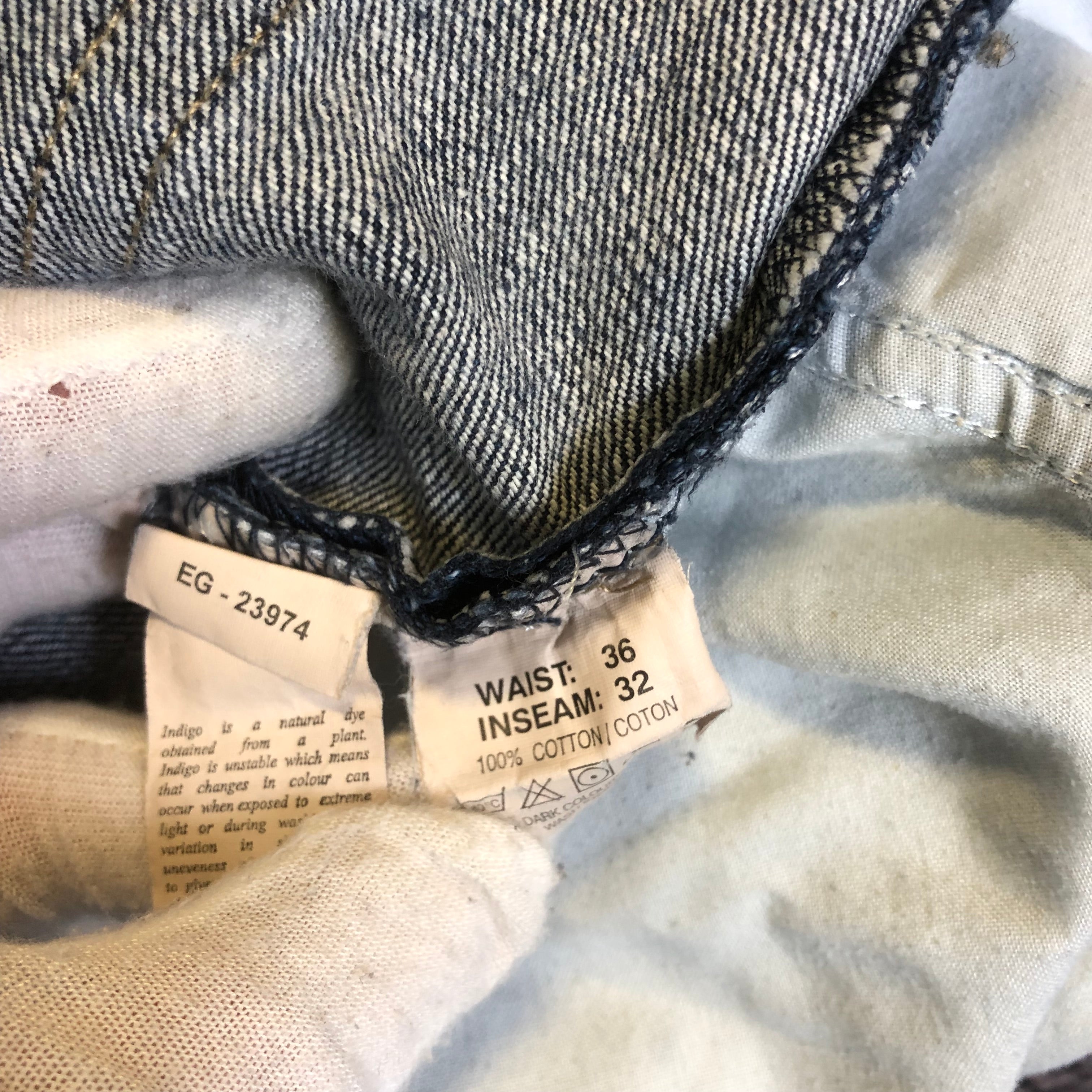 Vintage YSL Big Logo Jeans Indigo Size 36x32