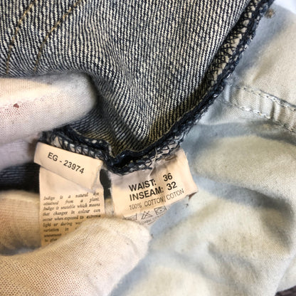 Vintage Yves Saint Laurent Big Logo Indigo Jeans — Mens Size XL (36x32)