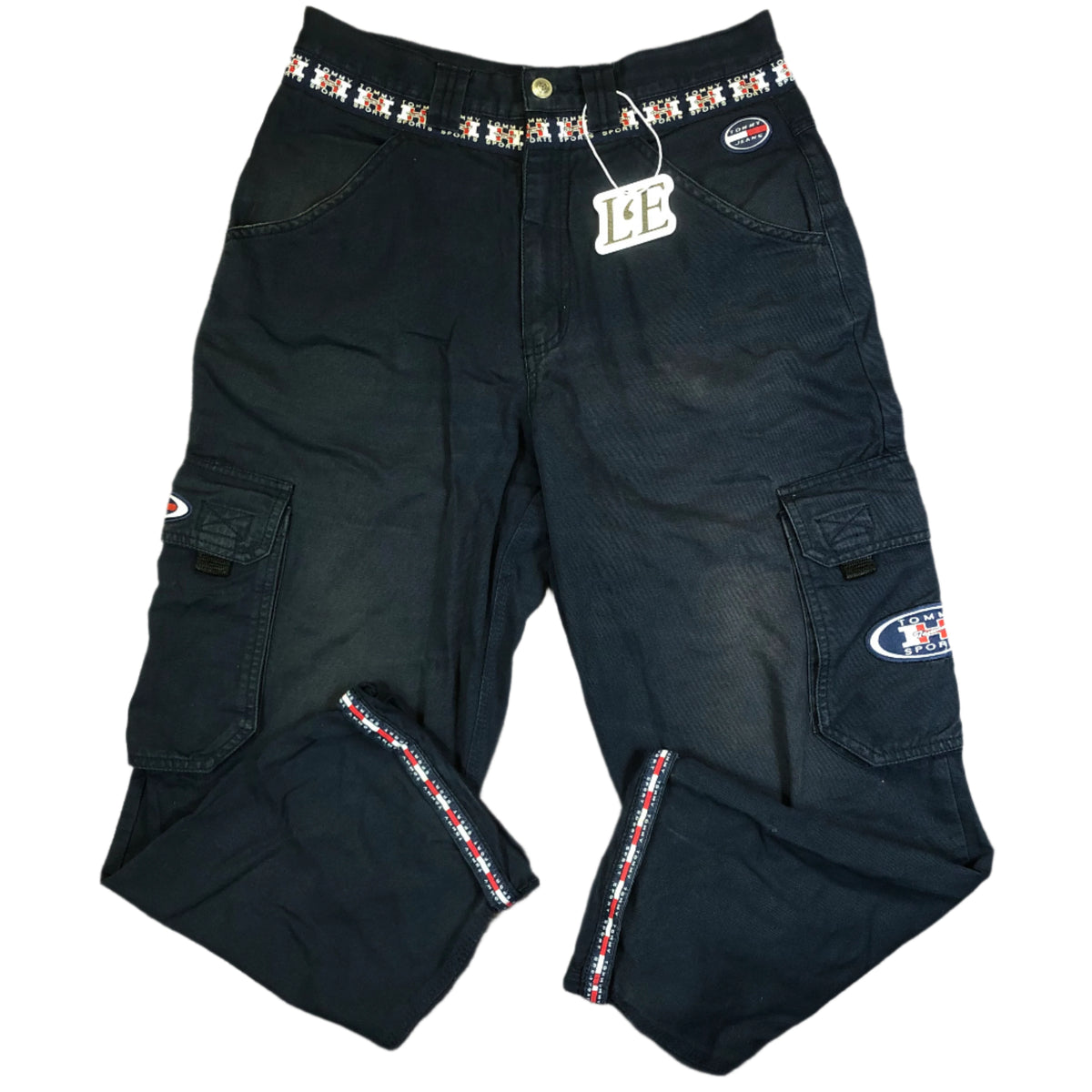 Vintage Tommy Hilfiger cargo pants — front view, Mens S