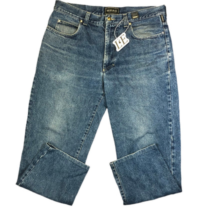 Vintage Versace Jeans Couture denim jeans — front view, Mens XL