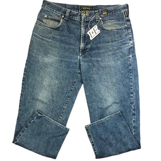 Vintage Versace Jeans Couture denim jeans — front view, Mens XL