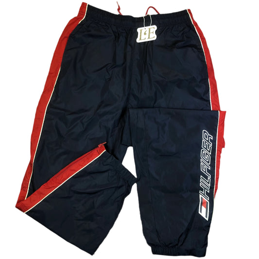 Vintage Tommy Hilfiger nylon pants — front view, Mens M