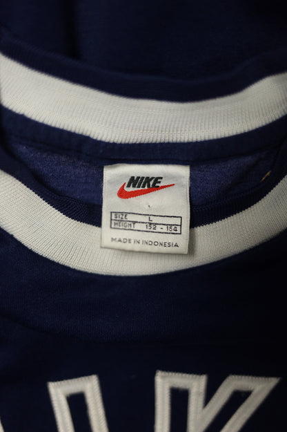 Nike blue sweatshirt size and origin tag