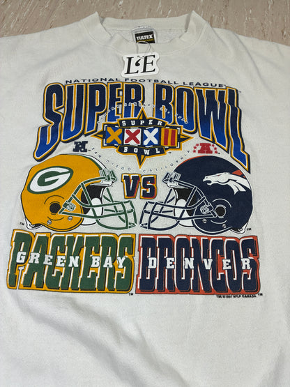 Mens Vintage 90s Super Bowl Packers VS Broncos 1997 Sweatshirt Size Xl