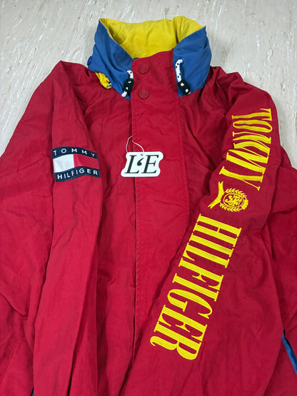 Vintage Tommy Hilfiger Jacket 90s Streetwear Windbreaker Logo Sleeve Size M-L