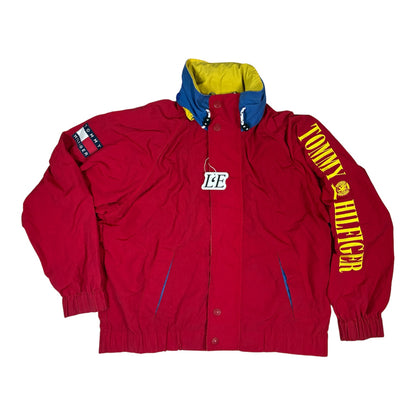 Vintage Tommy Hilfiger Jacket 90s Streetwear Windbreaker Logo Sleeve Size M-L