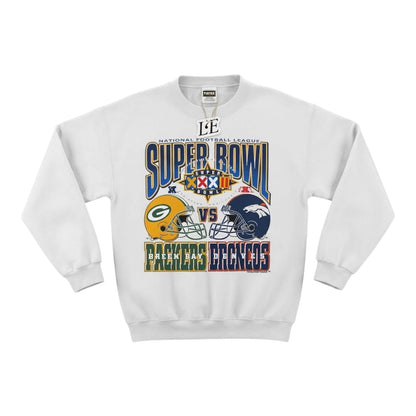 Mens Vintage 90s Super Bowl Packers VS Broncos 1997 Sweatshirt Size Xl
