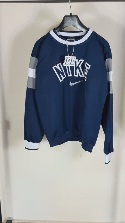 Vintage Nike Big Logo Blue Sweatshirt Size S