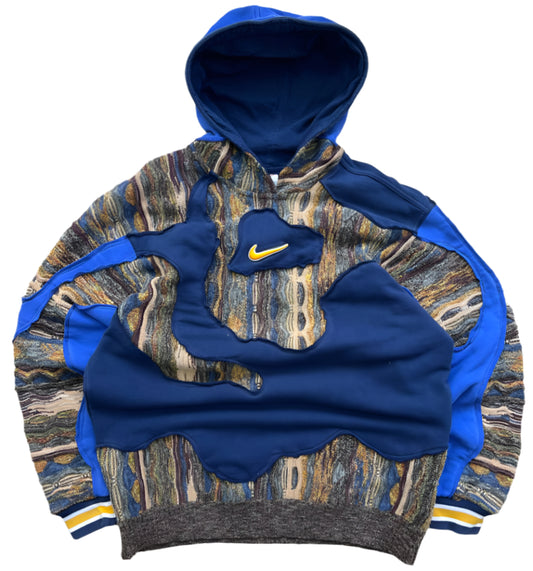 UPCYCLED Nike x COOGI hoodie — front view, Mens M (No. 2)