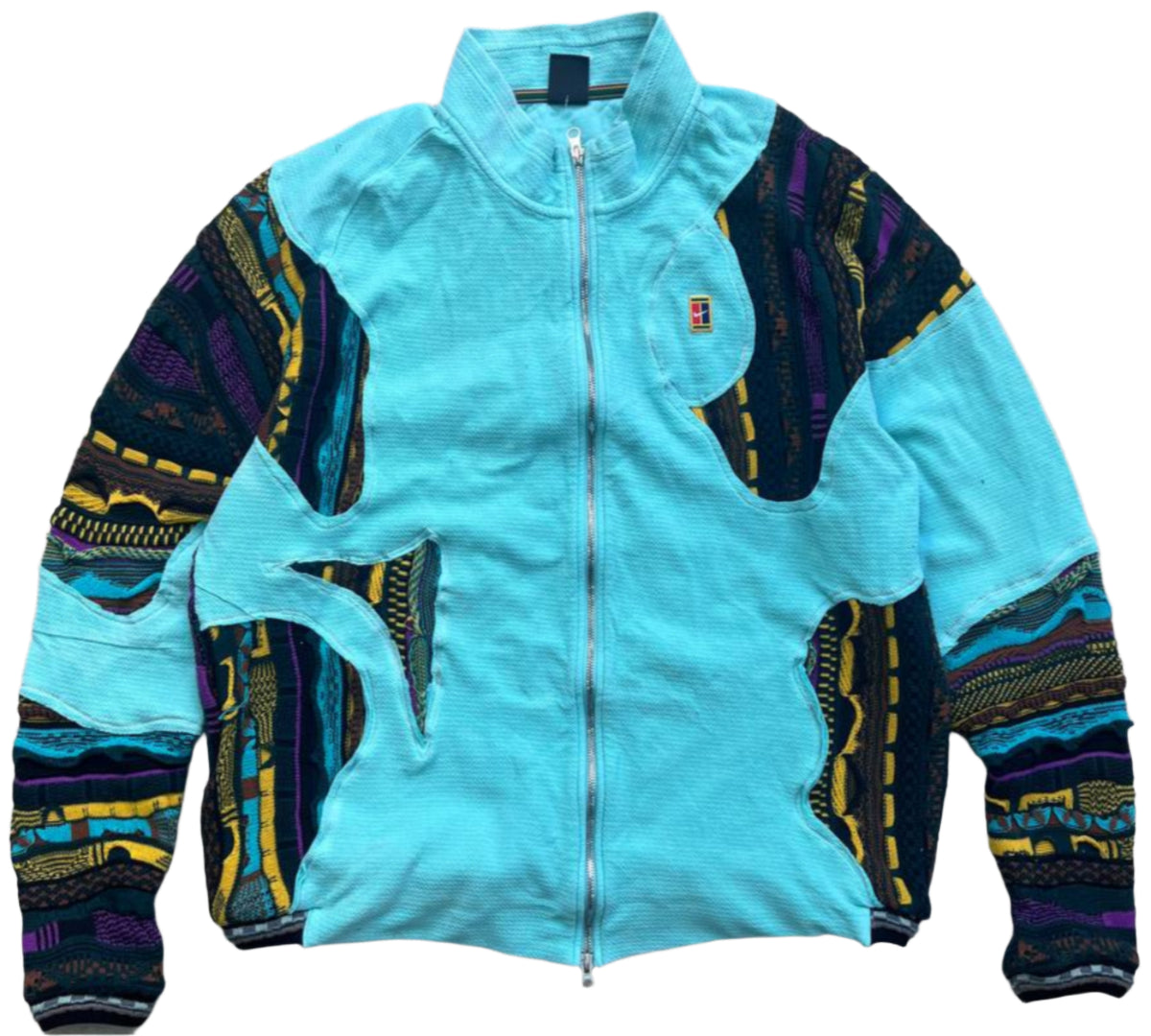 UPCYCLED Nike x COOGI quarter-zip sweater — front view, Mens L