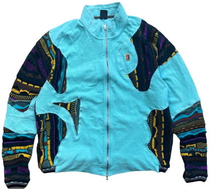 UPCYCLED Nike x COOGI quarter-zip sweater — front view, Mens L