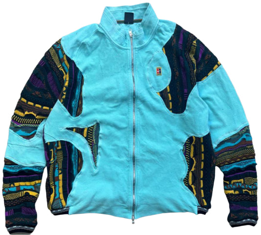 UPCYCLED Nike x COOGI quarter-zip sweater — front view, Mens L